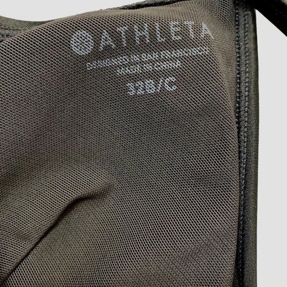 Athleta Blousy Chevron Tankini Top Size 32 B/C Black White Strappy Built In Bra - Picture 8 of 10